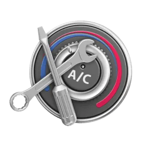 Technician servicing car air conditioning system in Dubai